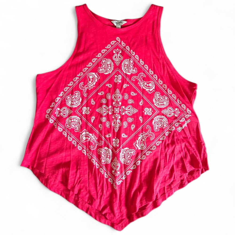 Women's Wrangler V-Cut Paisley Tank Top - Sz Lg